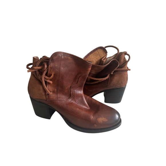 FREEBIRD Caden Tan Brown Leather Laceup Ankle Western Boots Size 10 - Picture 7 of 8